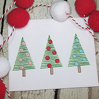 Scribble Christmas Tree Trio Machine Embroidery Design - Sketch